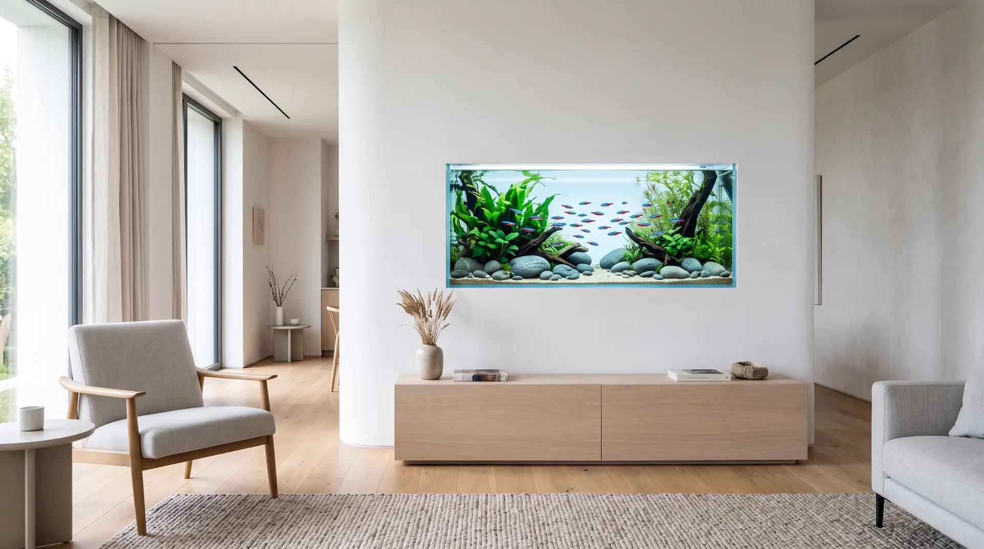 Aquarium mural et encastré
